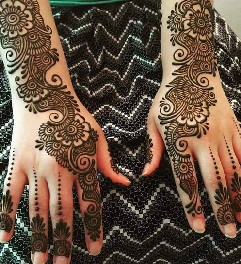 Full Back Hand Arabic Mehndi Design