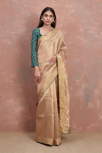 golden designer saree