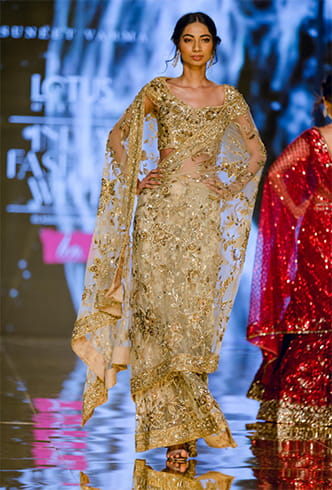golden saree design
